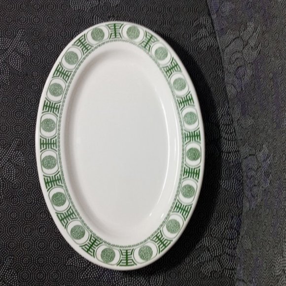 Vintage BUFFALO CHINA Ironstone Oval Dish Art Deco - Picture 1 of 9